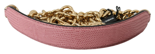 Dolce & Gabbana Pink Leather Gold Chain Accessory Shoulder Strap - ClickThatClicks 