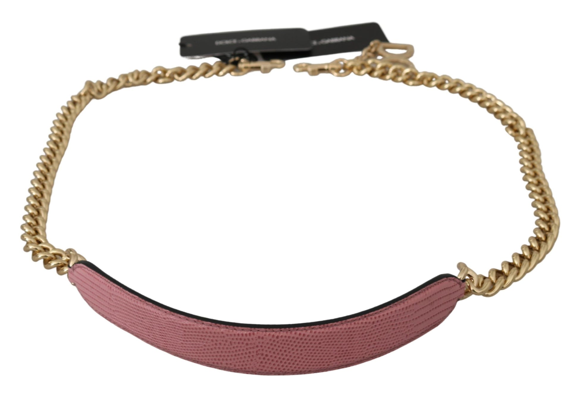 Dolce & Gabbana Pink Leather Gold Chain Accessory Shoulder Strap - ClickThatClicks 