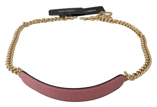 Dolce & Gabbana Pink Leather Gold Chain Accessory Shoulder Strap - ClickThatClicks 