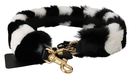 Dolce & Gabbana Black White Lapin Fur Accessory Shoulder Strap - ClickThatClicks 