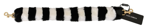 Dolce & Gabbana Black White Lapin Fur Accessory Shoulder Strap - ClickThatClicks 