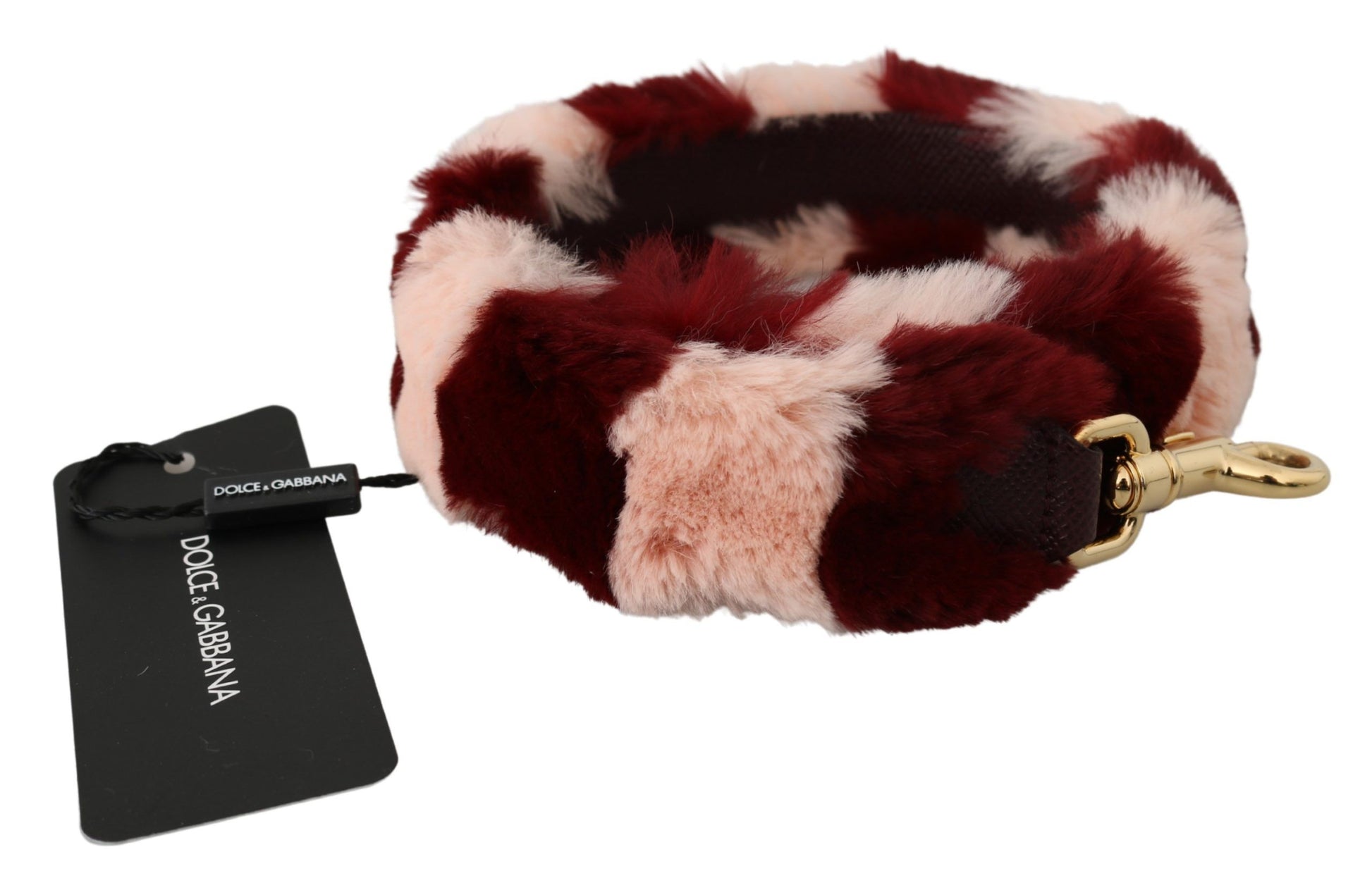 Dolce & Gabbana Pink Red Lapin Fur Accessory Shoulder Strap - ClickThatClicks 