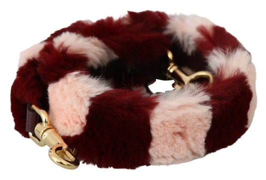 Dolce & Gabbana Pink Red Lapin Fur Accessory Shoulder Strap - ClickThatClicks 