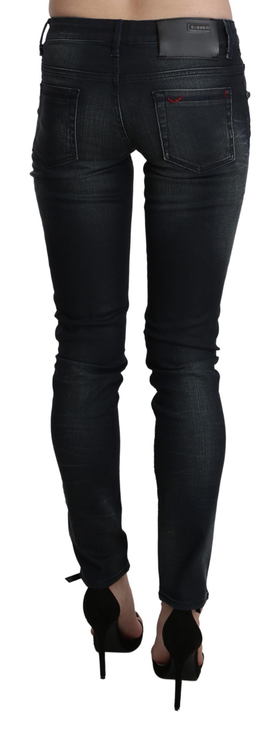Acht Black Washed Low Waist Skinny Denim Trouser - ClickThatClicks 