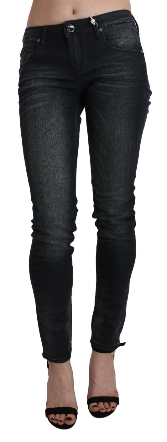 Acht Black Washed Low Waist Skinny Denim Trouser - ClickThatClicks 