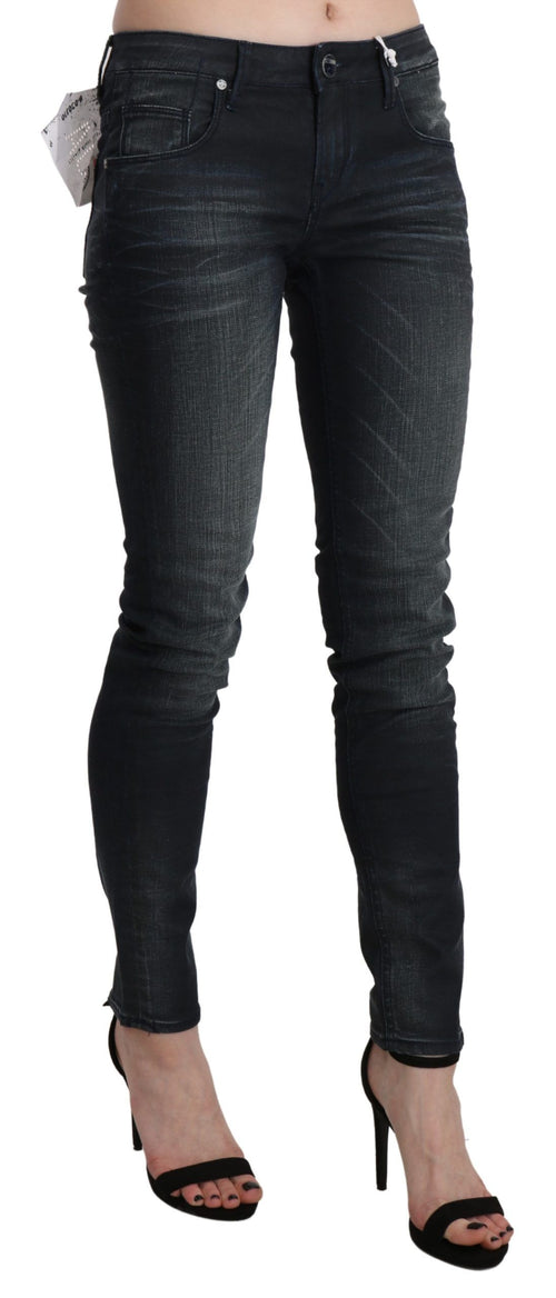 Acht Black Washed Low Waist Skinny Denim Trouser - ClickThatClicks 