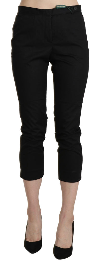 BENCIVENGA Black High Waist Skinny Cropped Dress Trouser Pants