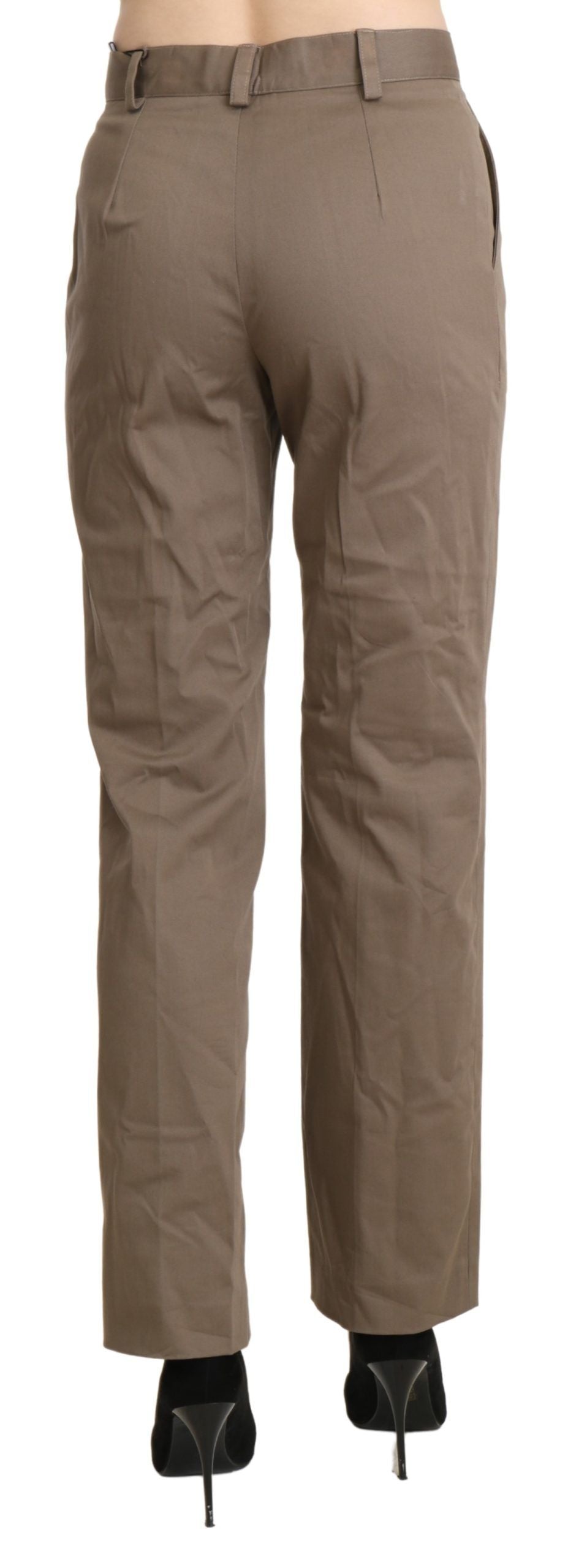 BENCIVENGA Brown High Waist Straight Dress Trouser Pants - ClickThatClicks 