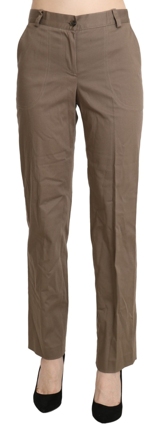 BENCIVENGA Brown High Waist Straight Dress Trouser Pants - ClickThatClicks 
