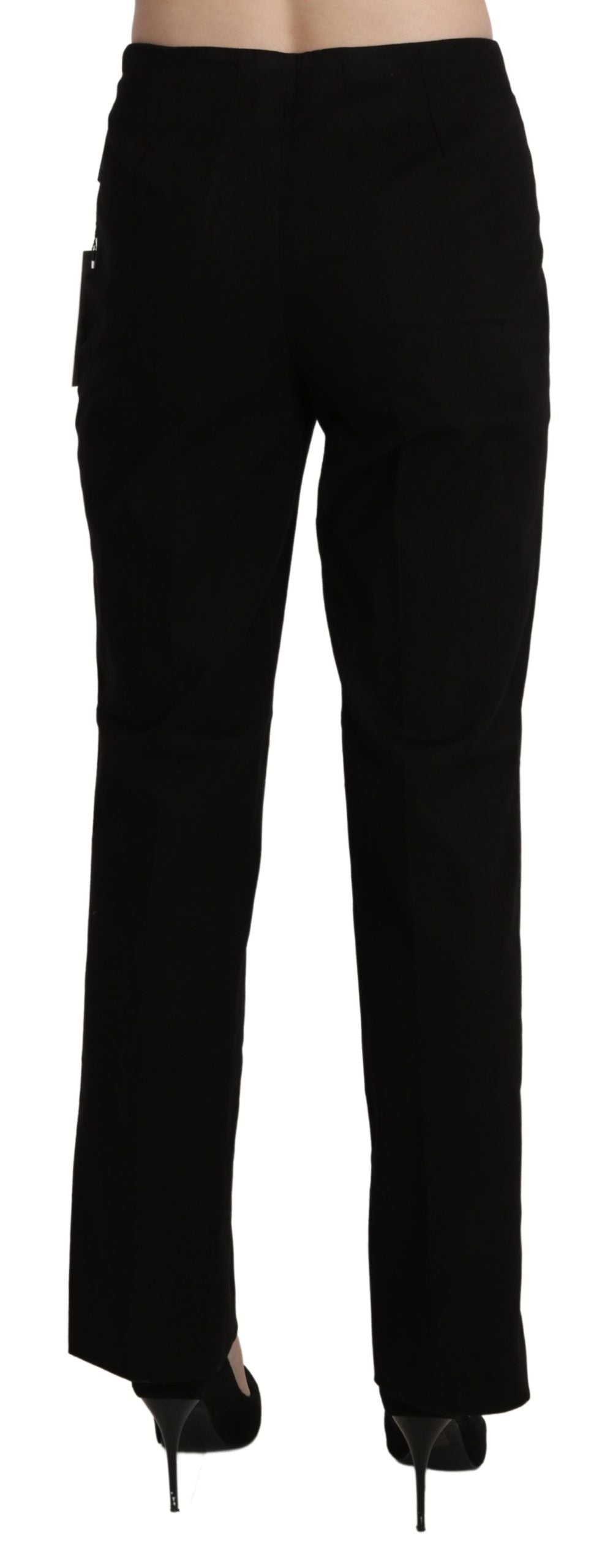 BENCIVENGA Black High Waist Straight Dress Trouser Pant - ClickThatClicks 