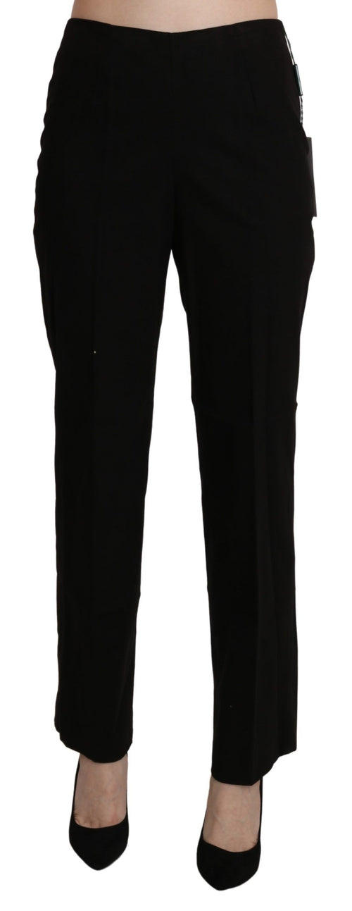 BENCIVENGA Black High Waist Straight Dress Trouser Pant - ClickThatClicks 