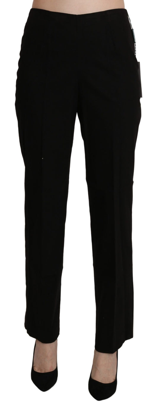 BENCIVENGA Black High Waist Straight Dress Trouser Pant - ClickThatClicks 