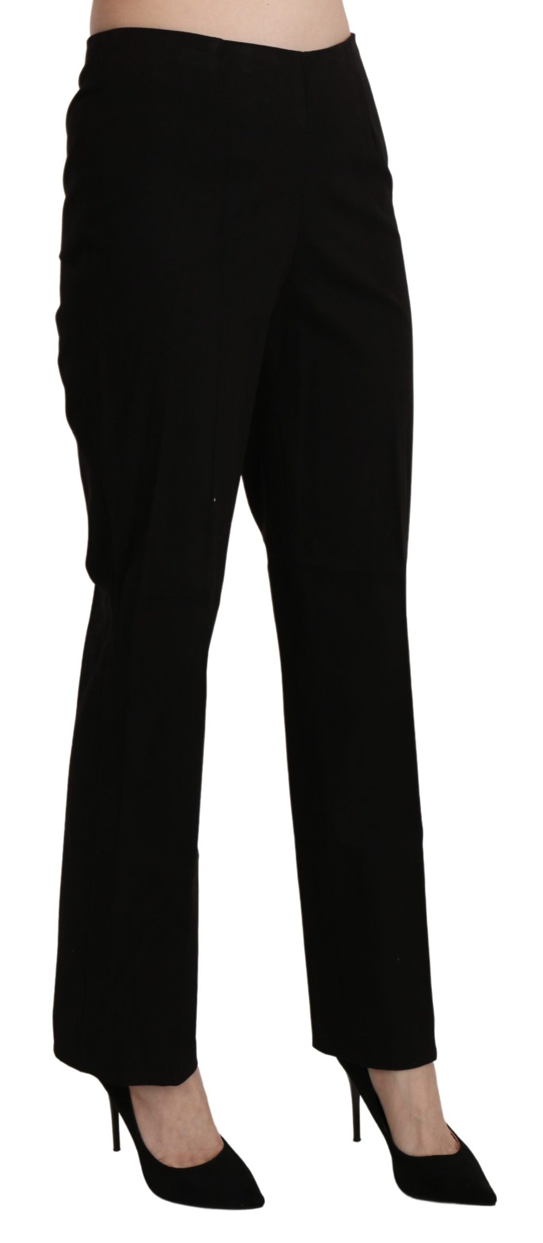 BENCIVENGA Black High Waist Straight Dress Trouser Pant - ClickThatClicks 