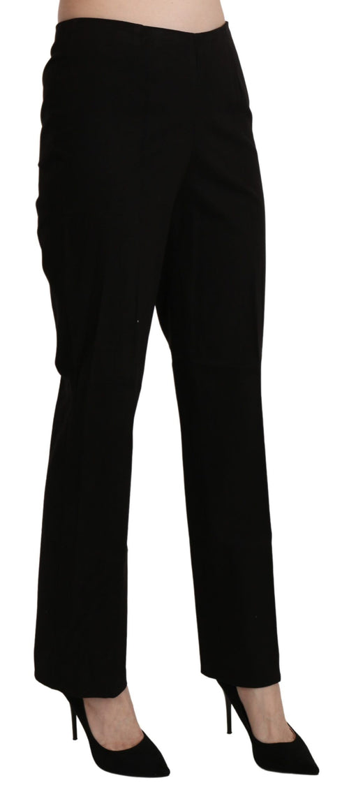 BENCIVENGA Black High Waist Straight Dress Trouser Pant - ClickThatClicks 