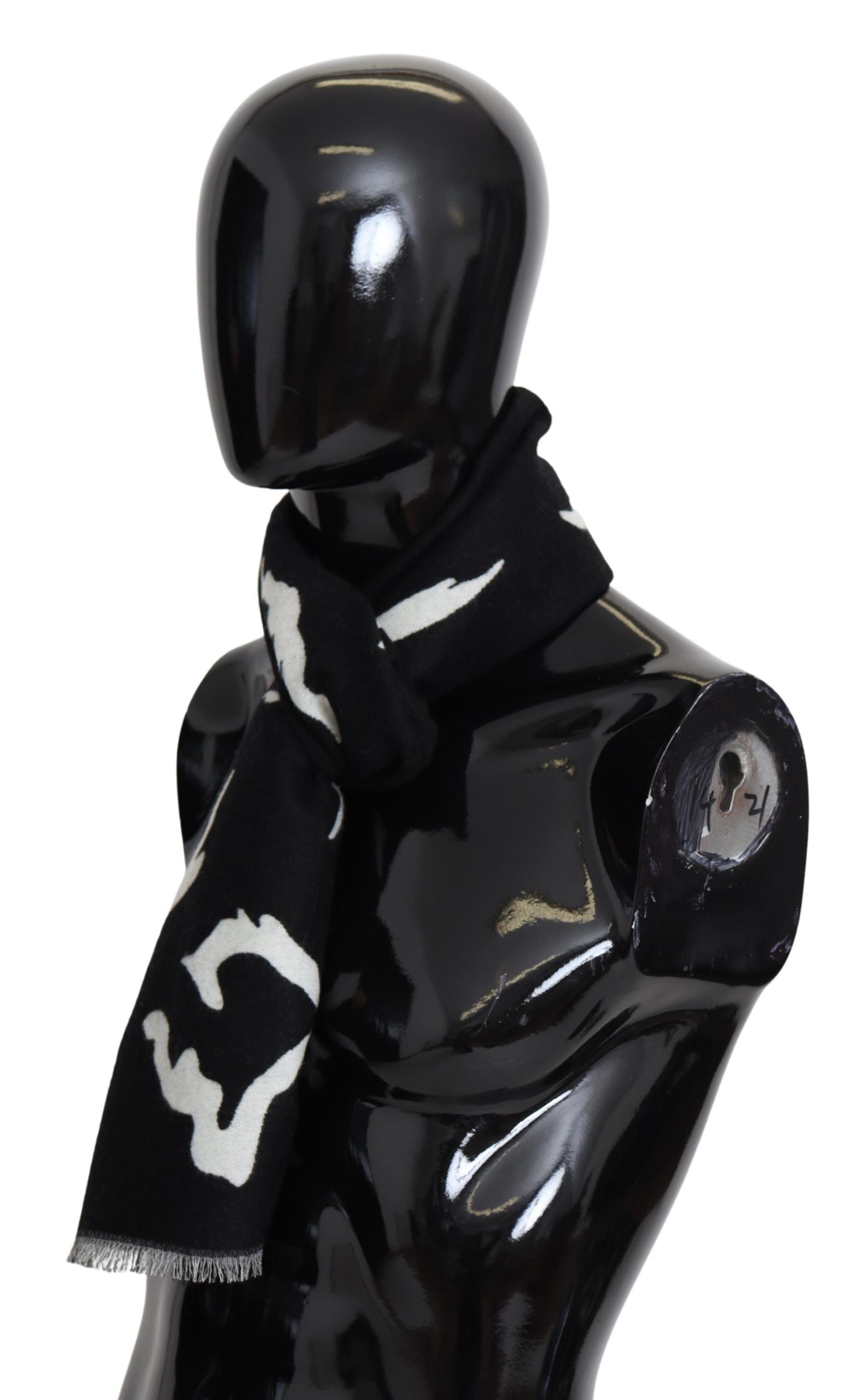 Givenchy Black White Wool Unisex Winter Warm Scarf Wrap Shawl - ClickThatClicks 
