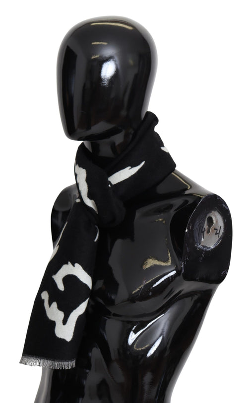 Givenchy Black White Wool Unisex Winter Warm Scarf Wrap Shawl - ClickThatClicks 