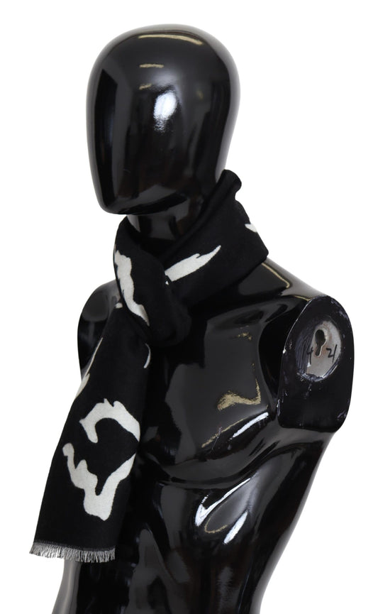 Givenchy Black White Wool Unisex Winter Warm Scarf Wrap Shawl - ClickThatClicks 