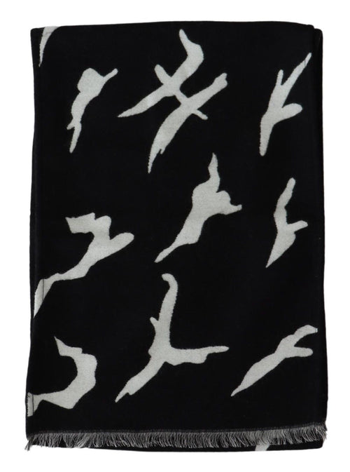 Givenchy Black White Wool Unisex Winter Warm Scarf Wrap Shawl - ClickThatClicks 
