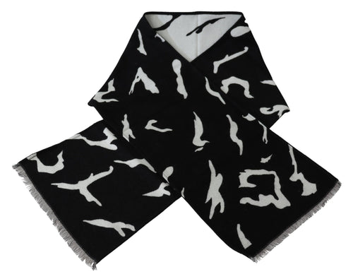 Givenchy Black White Wool Unisex Winter Warm Scarf Wrap Shawl - ClickThatClicks 