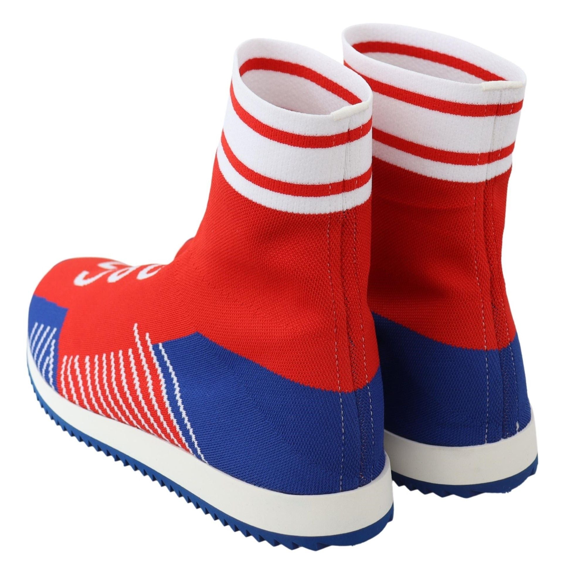 Dolce & Gabbana Blue Red Sorrento Logo Sneakers Socks Shoes - ClickThatClicks 