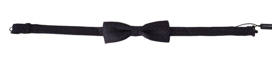 Dolce & Gabbana Gray Pattern Silk Adjustable Neck Papillon Bow Tie - ClickThatClicks 