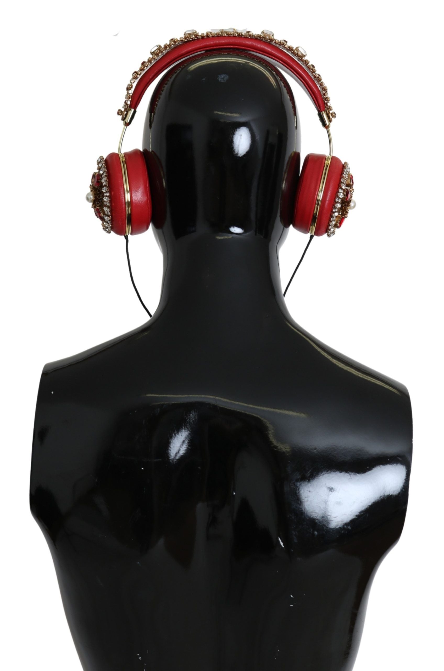 Dolce & Gabbana FRENDS Leather Red Floral Crystal Headset Headphones - ClickThatClicks 
