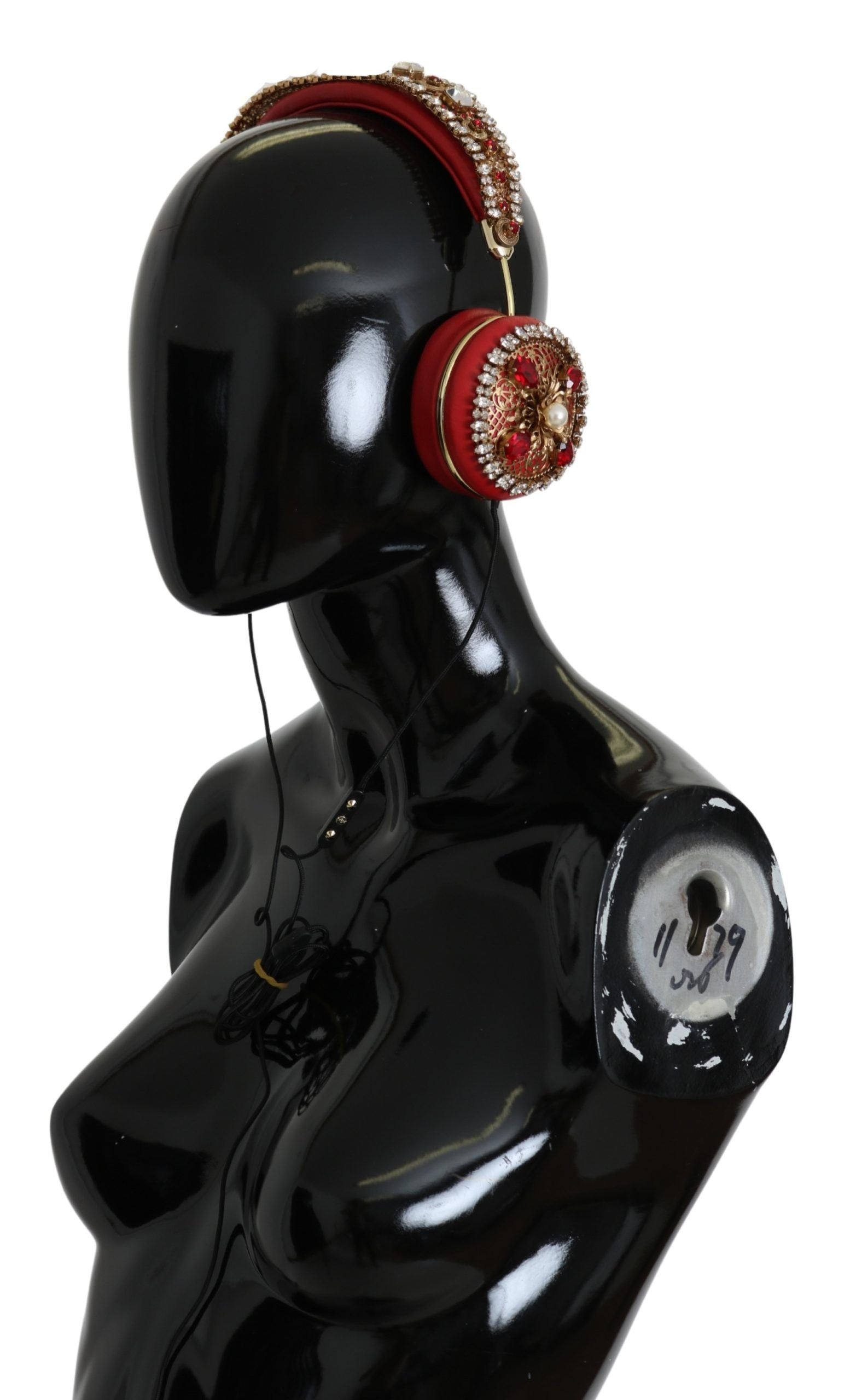 Dolce & Gabbana FRENDS Leather Red Floral Crystal Headset Headphones - ClickThatClicks 