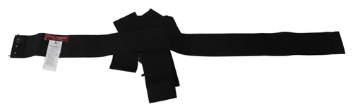 Dolce & Gabbana Black Crystal Brooch Wide Wai SATORIA Belt - ClickThatClicks 