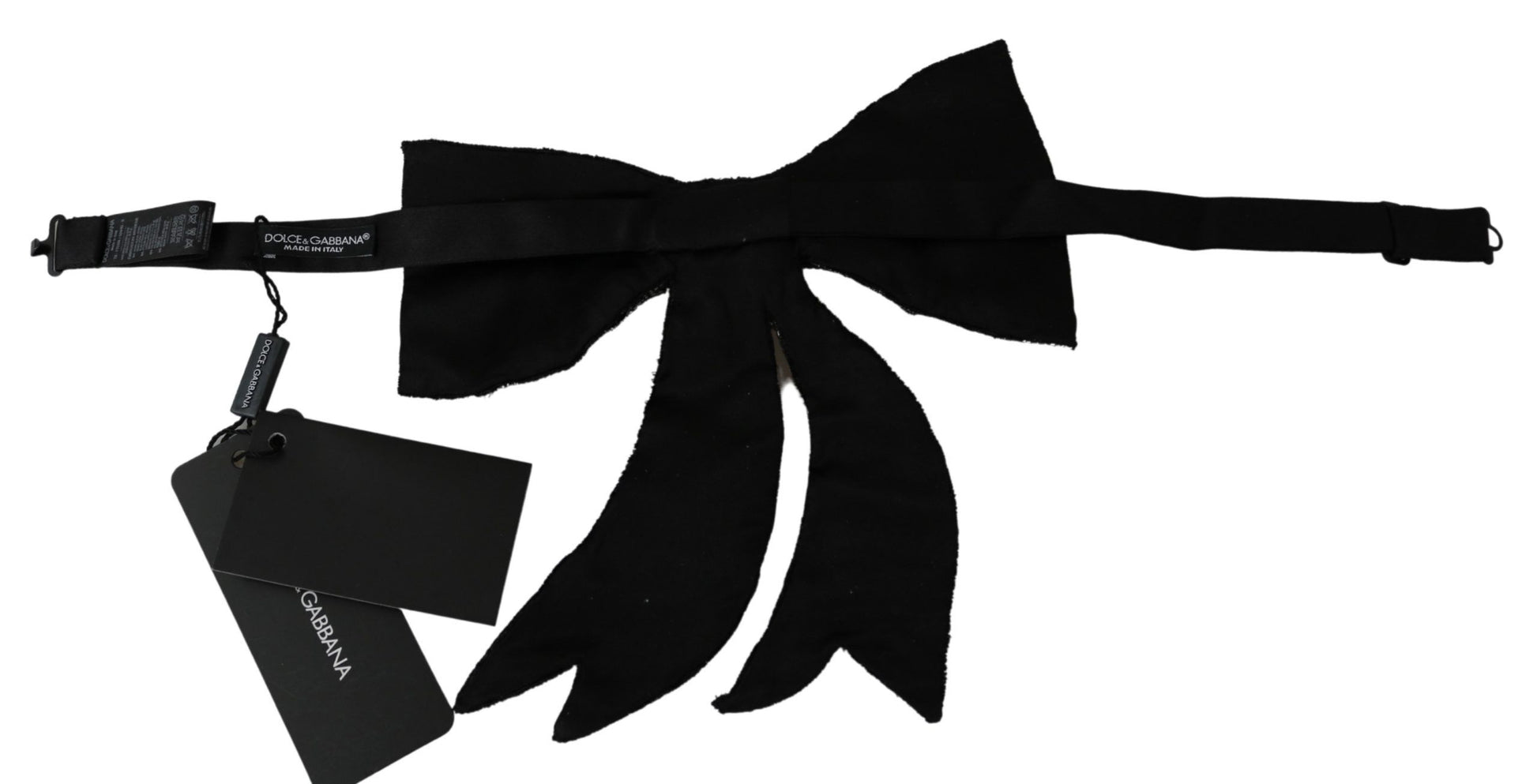 Dolce & Gabbana Silver Tone 100% Silk Crystal Embellished Women  Bowtie - ClickThatClicks 