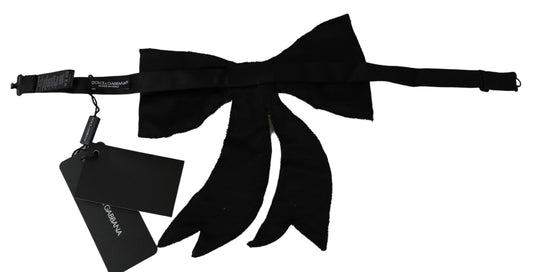 Dolce & Gabbana Silver Tone 100% Silk Crystal Embellished Women  Bowtie - ClickThatClicks 