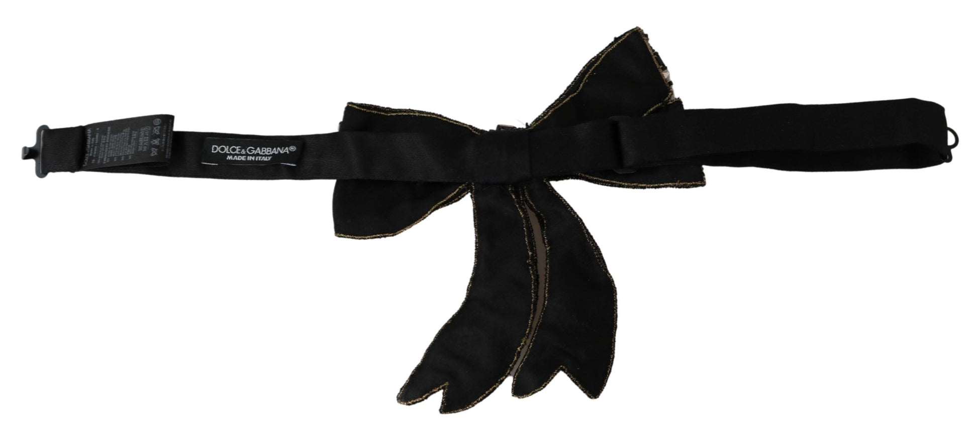 Dolce & Gabbana Gold Tone Silk Rhinestone Embellished Women Bowtie - ClickThatClicks 