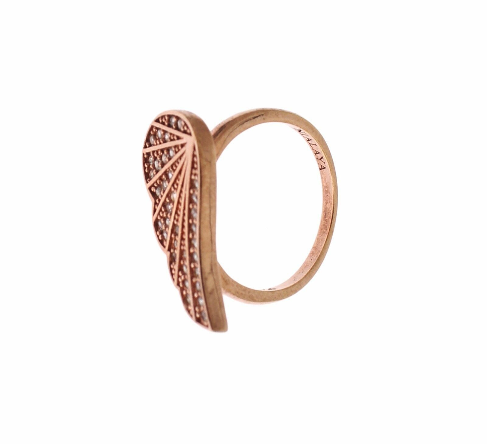 Nialaya Pink Gold 925 Silver Womens Clear CZ Ring - ClickThatClicks 