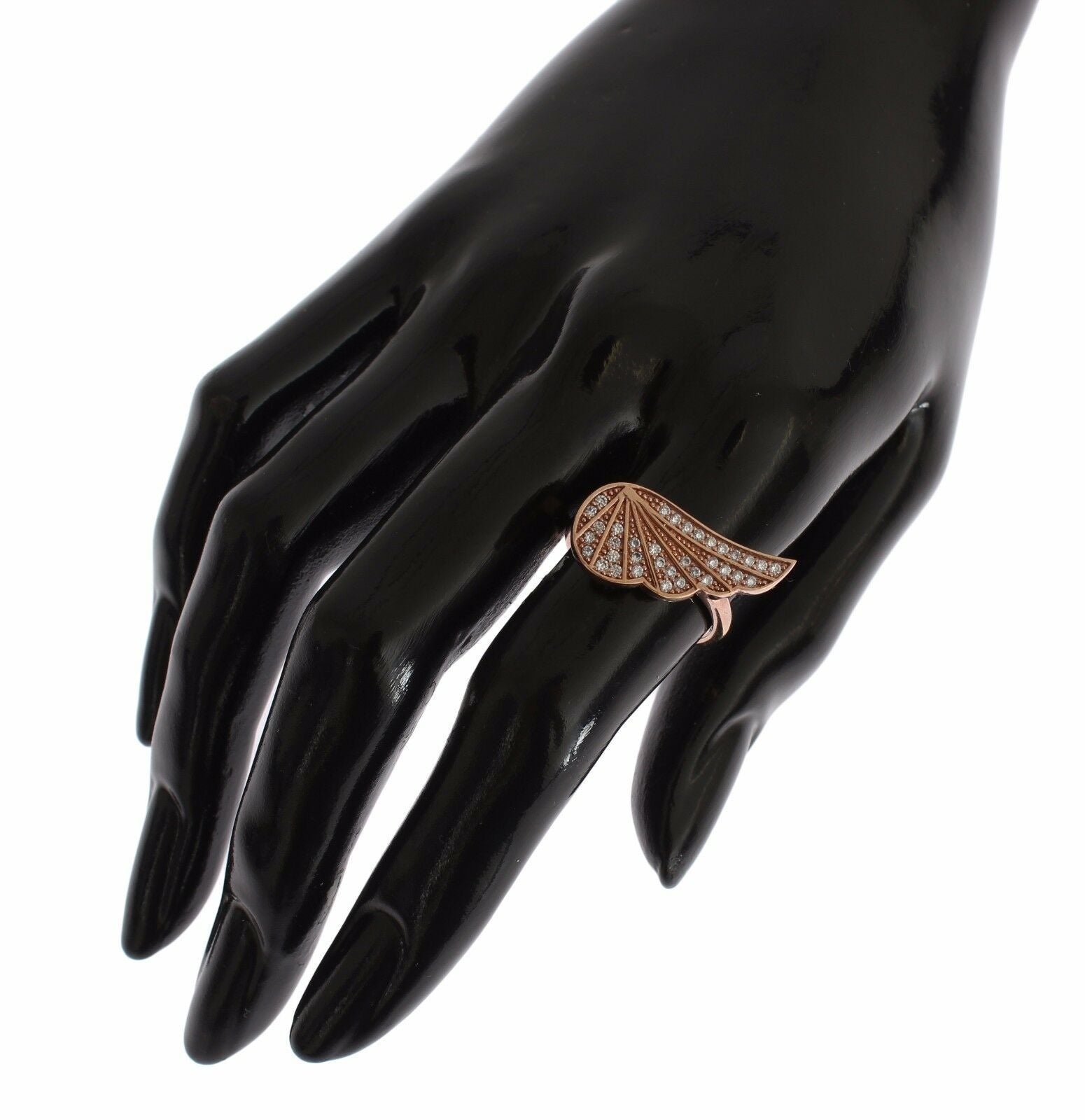 Nialaya Pink Gold 925 Silver Womens Clear CZ Ring - ClickThatClicks 