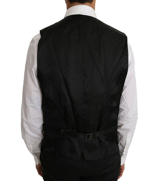 Dolce & Gabbana Black Solid Wool Silk Vest - ClickThatClicks 