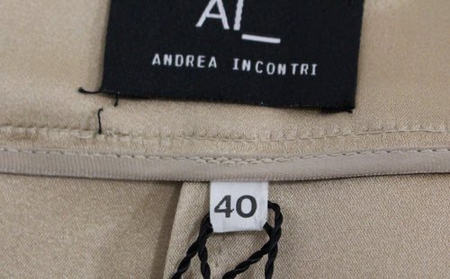 Andrea Incontri Brown Silk Solid Mini Pleated Skirt - ClickThatClicks 