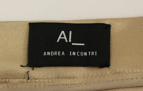 Andrea Incontri Brown Silk Solid Mini Pleated Skirt - ClickThatClicks 