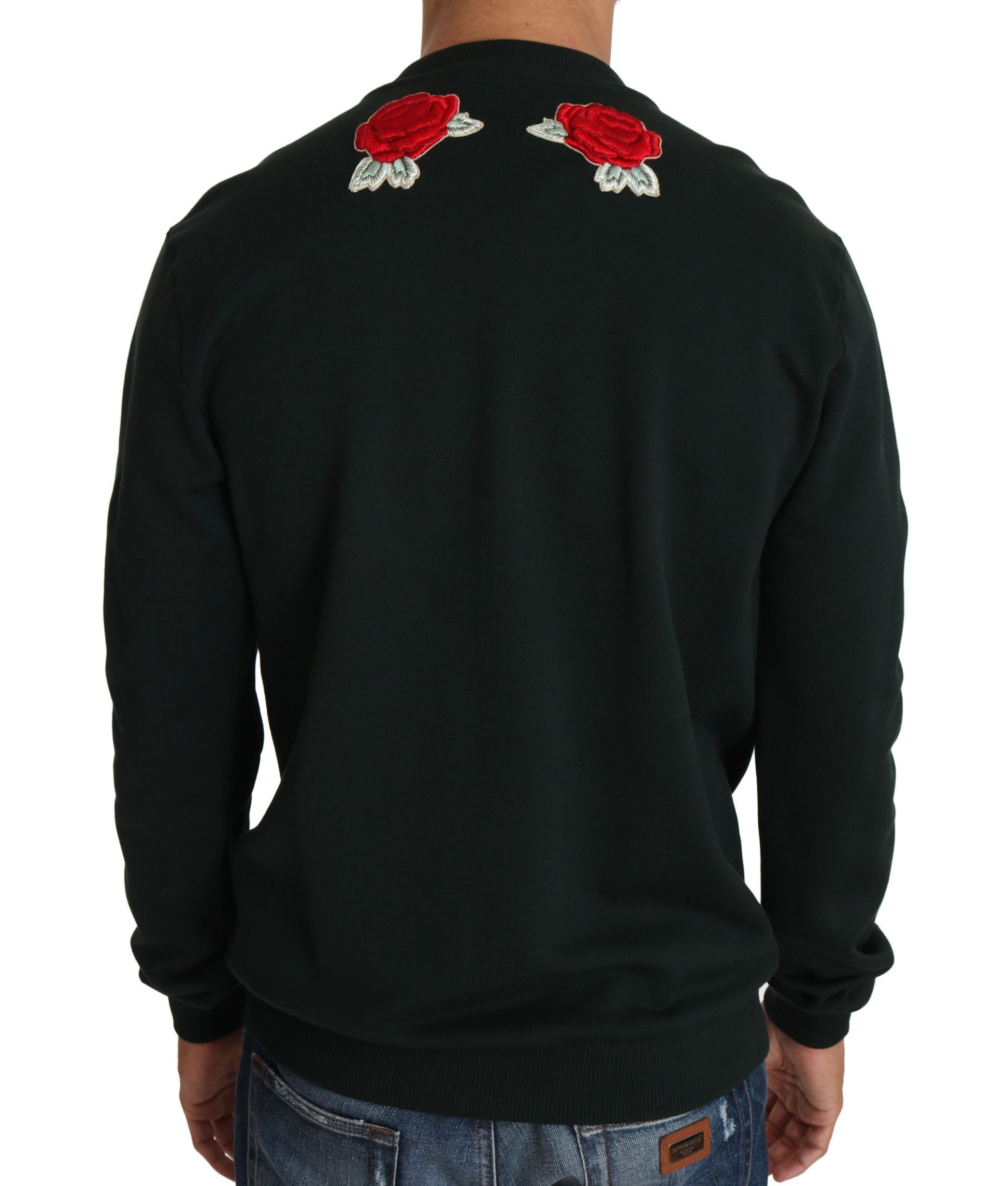 Dolce & Gabbana Green Crystal Heart Roses Gun Sweater - ClickThatClicks 