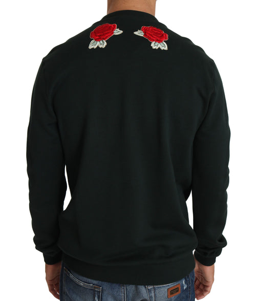 Dolce & Gabbana Green Crystal Heart Roses Gun Sweater - ClickThatClicks 