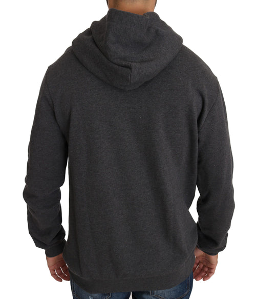 Dolce & Gabbana Gray Hooded Red Crystal Heart Gun Sweater - ClickThatClicks 