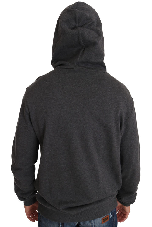 Dolce & Gabbana Gray Hooded Red Crystal Heart Gun Sweater - ClickThatClicks 