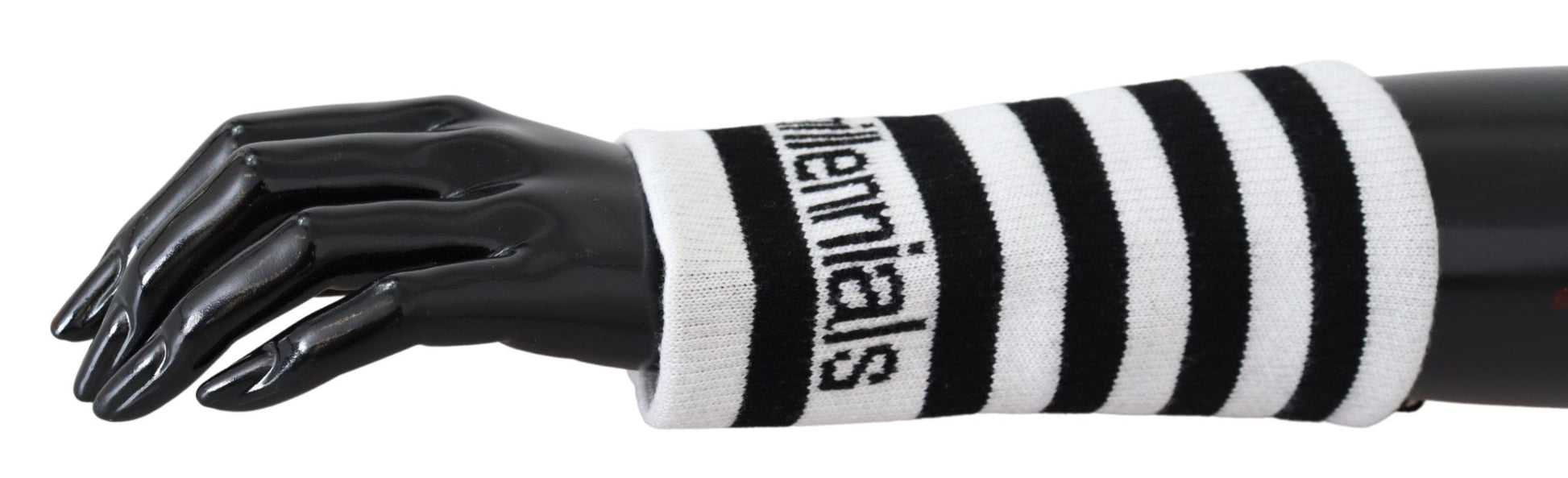 Dolce & Gabbana Black White Wool DGMillennials Wristband Wrap - ClickThatClicks 