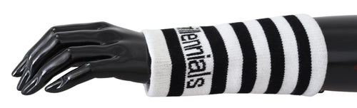Dolce & Gabbana Black White Wool DGMillennials Wristband Wrap - ClickThatClicks 