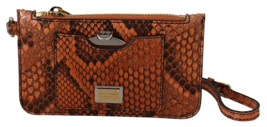 Dolce & Gabbana Brown Leather Coin Purse Wristlet Mirror AGNESE Wallet - ClickThatClicks 
