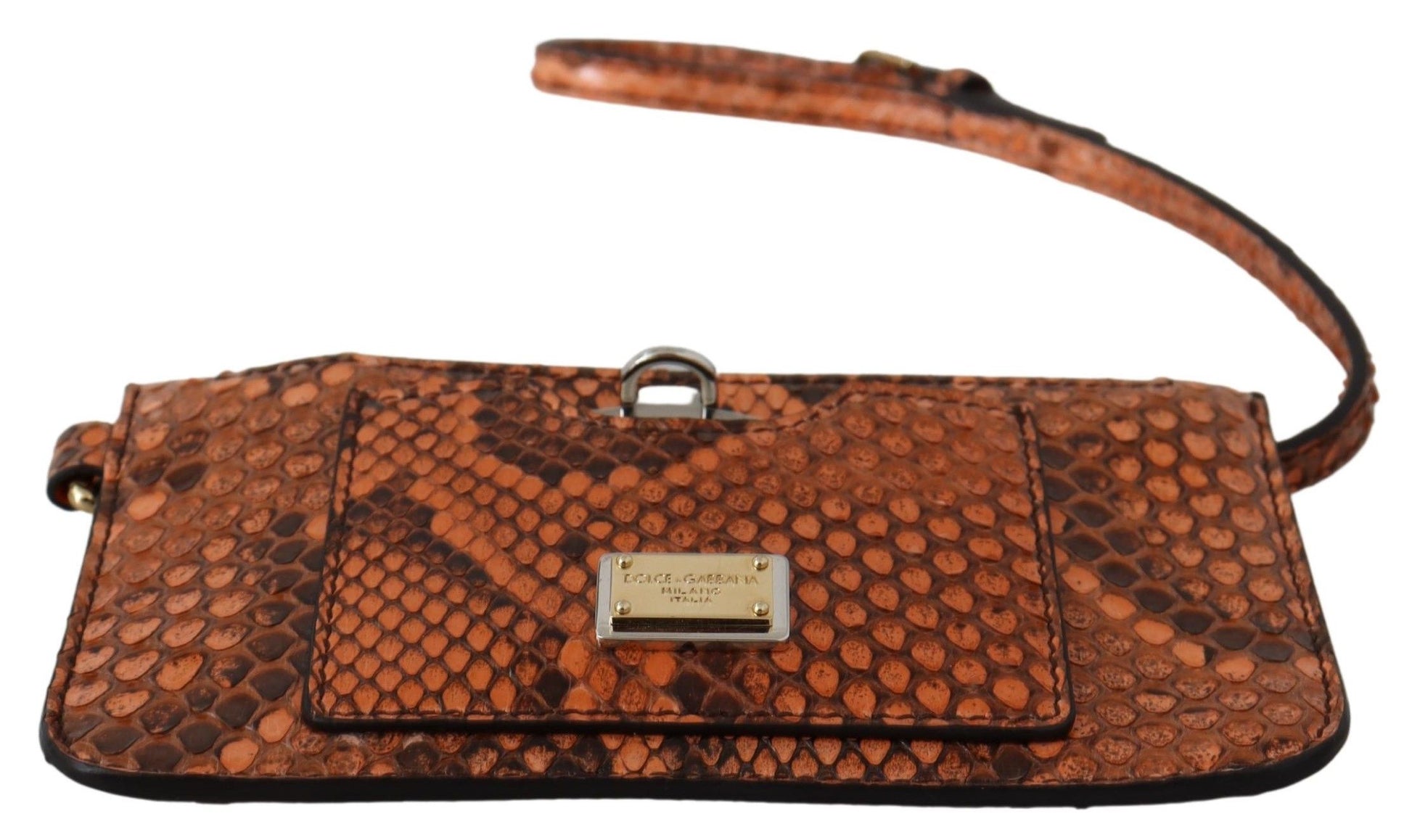 Dolce & Gabbana Brown Leather Coin Purse Wristlet Mirror AGNESE Wallet - ClickThatClicks 