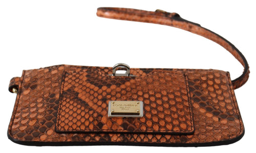 Dolce & Gabbana Brown Leather Coin Purse Wristlet Mirror AGNESE Wallet - ClickThatClicks 