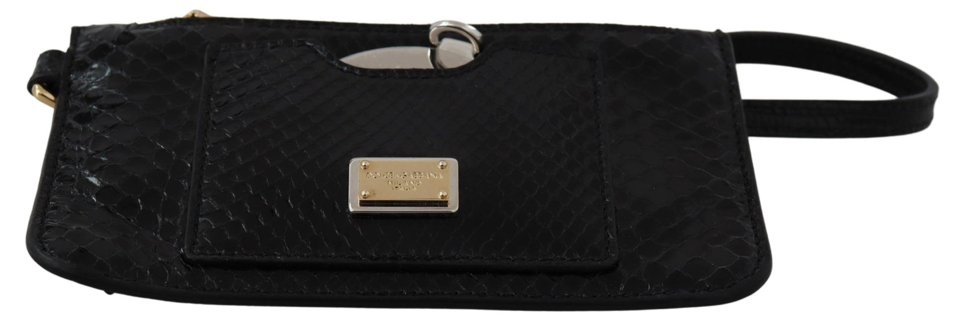 Dolce & Gabbana Black Leather Coin Purse Wristlet Mirror Agnese Wallet - ClickThatClicks 