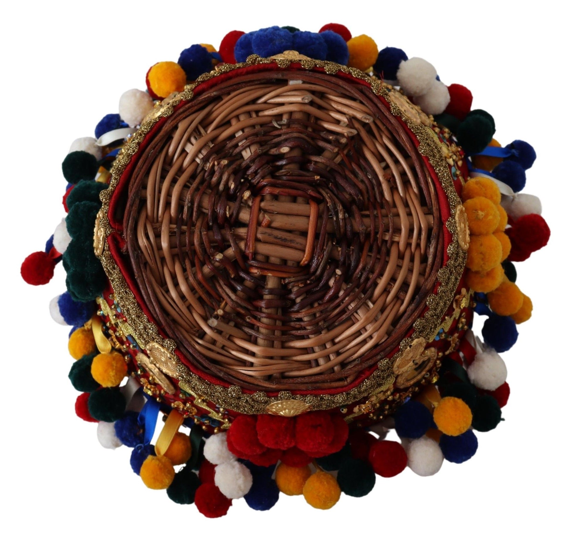 Dolce & Gabbana Multicolor Cotton Embellished Agnese Basket Tote Bag - ClickThatClicks 