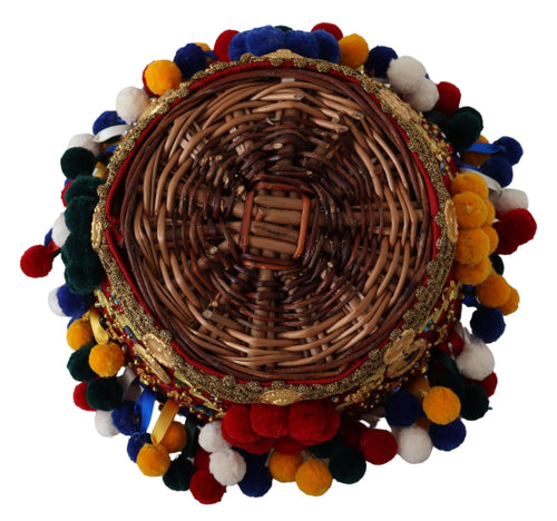 Dolce & Gabbana Multicolor Cotton Embellished Agnese Basket Tote Bag - ClickThatClicks 