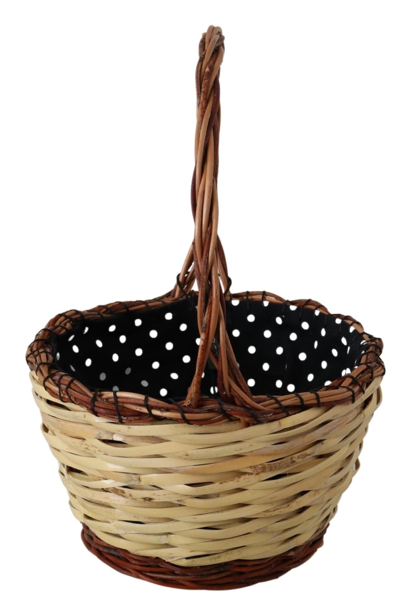 Dolce & Gabbana Beige Wood Wicker Rattan Basket Tote Bag - ClickThatClicks 