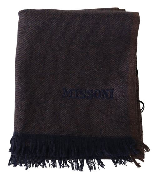 Missoni Brown 100% Cashmere Unisex Neck Wrap Fringes Scarf - ClickThatClicks 